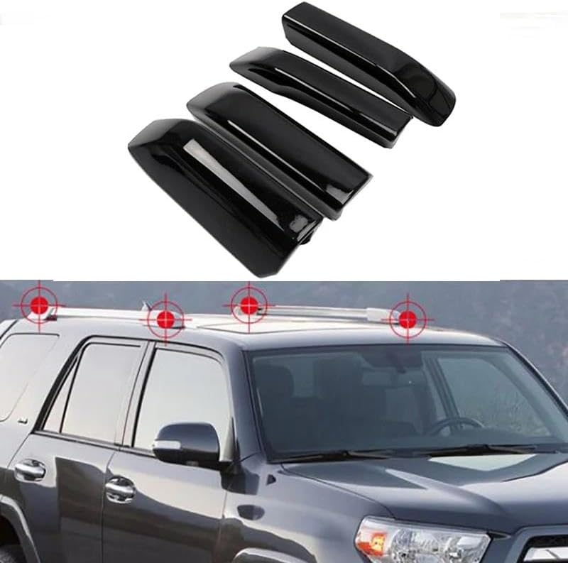 Rooftop Cargo Carrier Roof Rack Rail End Replace Cover Shell Case for Toyota for 4Runner for N280 4-Door 2010-2020 Replace Luggage Bar 4pc Roof Racks Boxes