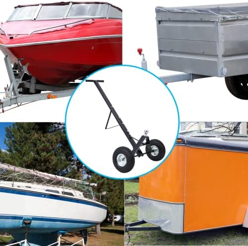 Steel Trailer Dolly 2in Ball 600lb Capacity for Car RV Boat Camping with 13in Pneumatic Tires