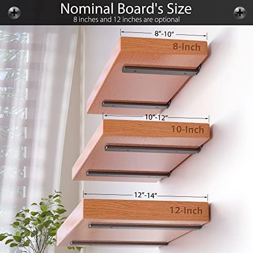 floating shelf brackets 12 inch 6 pack, hidden, side view