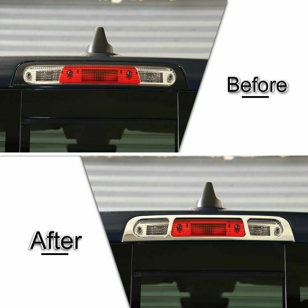 Exterior Third Brake Tail Light Lamp Cover Trim + Chrome for Ram 1500 2018-2020 ETBTLLCTFDR12C