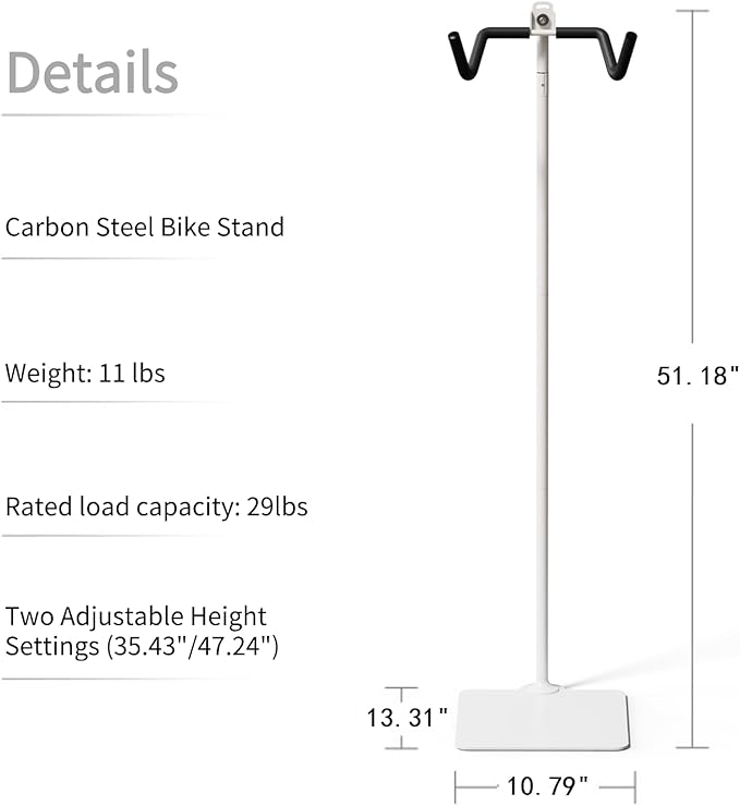 Rcool Carbon Steel Bike Stand, Adjustable 24-51in, Home Garage Parking Rack - Image 2