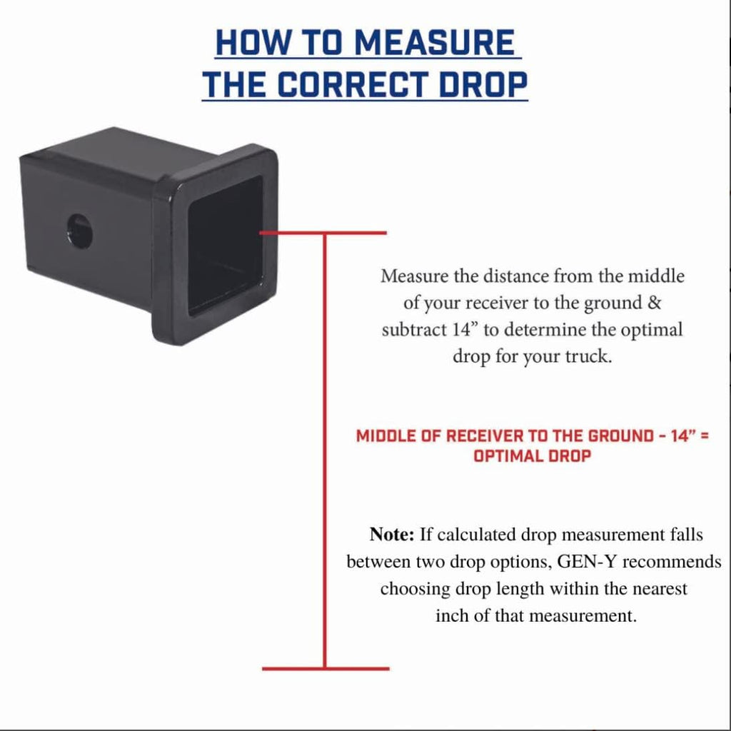 GEN-Y Hitch Tow Hitch for 2" Receiver - 17.5" Drop/Rise with 8 Adjustable Positions, Includes Dual Ball Mount, Pintle Lock and Stabilizer Kit, 16,000 lbs Towing Capacity, 2,000 lbs Tongue Weight