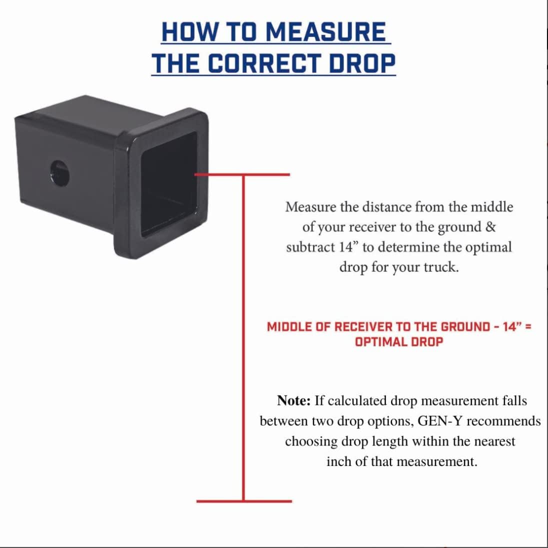 GEN-Y Hitch Offset Tow Hitch for 2" Receiver - 5" Rise/7.5" Drop with 6 Adjustable Positions, Hitch Only, 10,000 lbs Towing Capacity, 1,500 lbs Tongue Weight, Silver