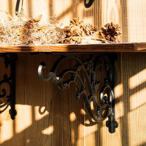 15.8''x9.5'' decorative shelf brackets,2 pack cast iron shelf, close-up detail