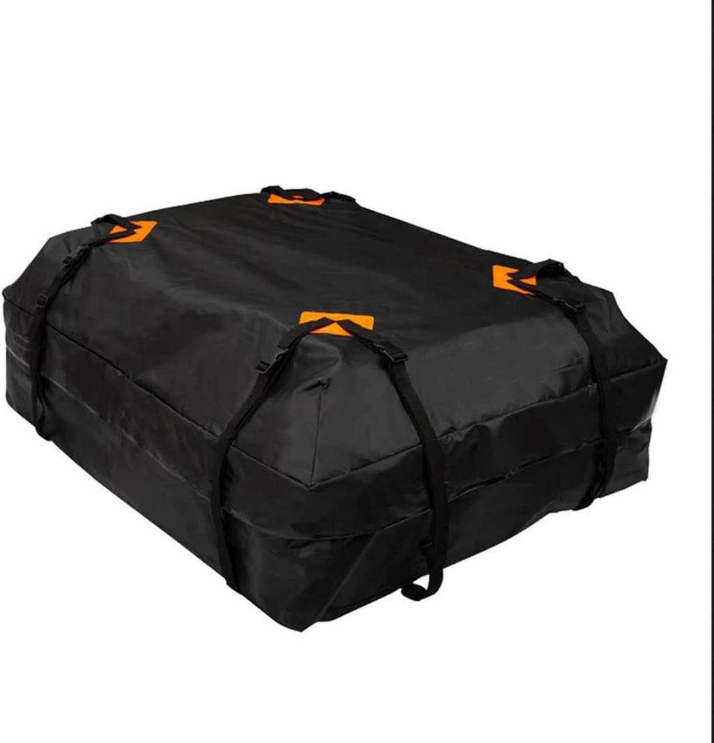 VaygWay 15 Cubic Feet Car Rooftop Cargo Carrier Bag – Black Waterproof Heavy Duty Car Roof Cargo Bag –Perfect for Vehicle with/Without Rack– Universal Car SUV Roof Top Traveling Camping Luggage Bag