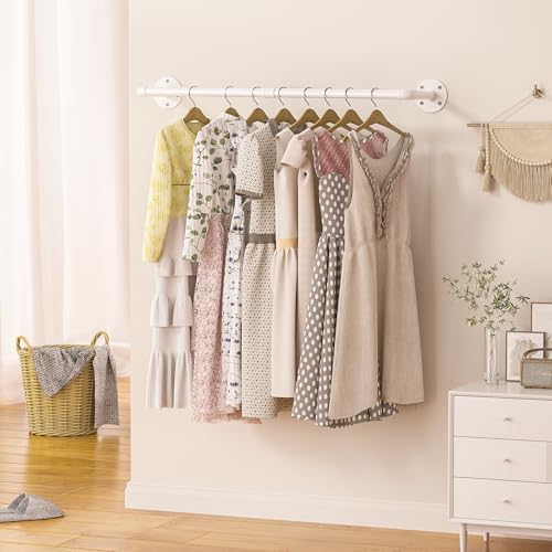 erytlly industrial pipe wall mounted clothes rack,38 inches shown in use