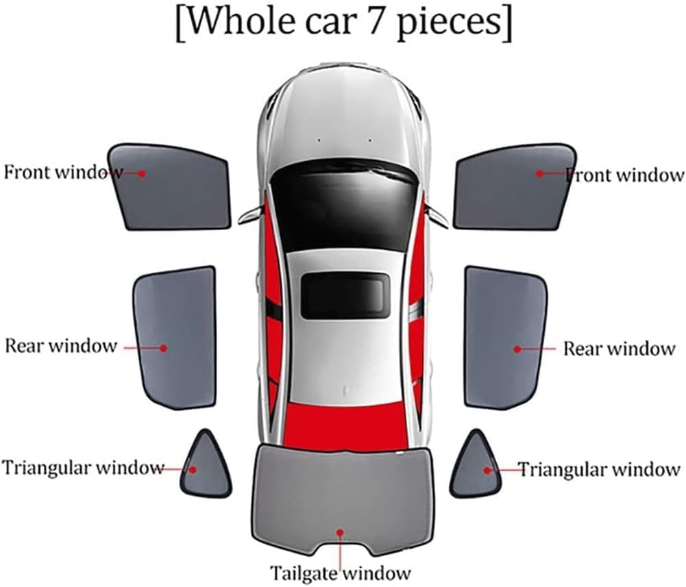 Car Window Sun Shade for Toyota 4Runner 4 Runner 2000-2019, Magnetic Mesh Side Window Screens for Camping Bug Protection, Breathable Automotive Sunshade Privacy Cover,F/7 Wholecar