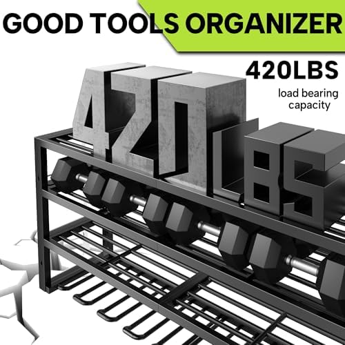 large power tool organizer wall mount,4 layers 8, side view