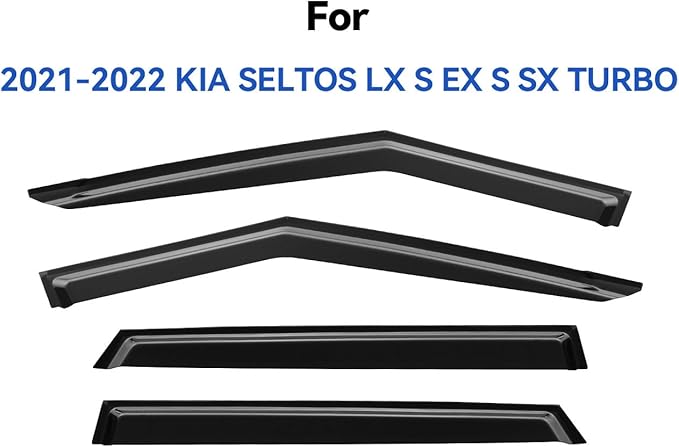 Window Visors Rain Guards for 2021 2022 2023 2024 2025 Kia Seltos, Out-Channel - Image 2