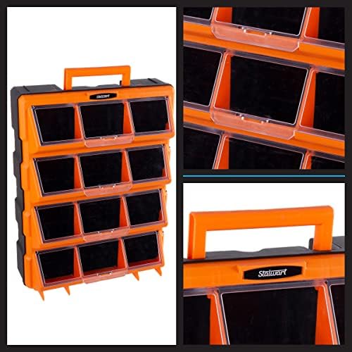 stalwart plastic storage drawers for garage organization, black, package contents