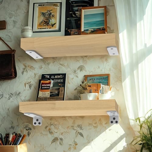 eurydice heavy duty floating shelf brackets, 1/4 in on a desk or shelf