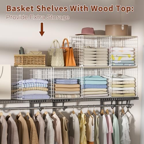 hencawima 6 pack stackable closet organizer, closet organizers on a desk or shelf