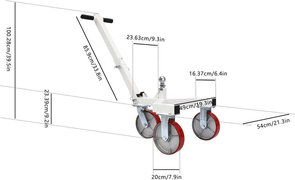 Trailer Dolly, Adjustable Trailer, Trailer Mover 3500lbs, Adjustable Height and Tie Down Angle for RVs, Boats, Garages