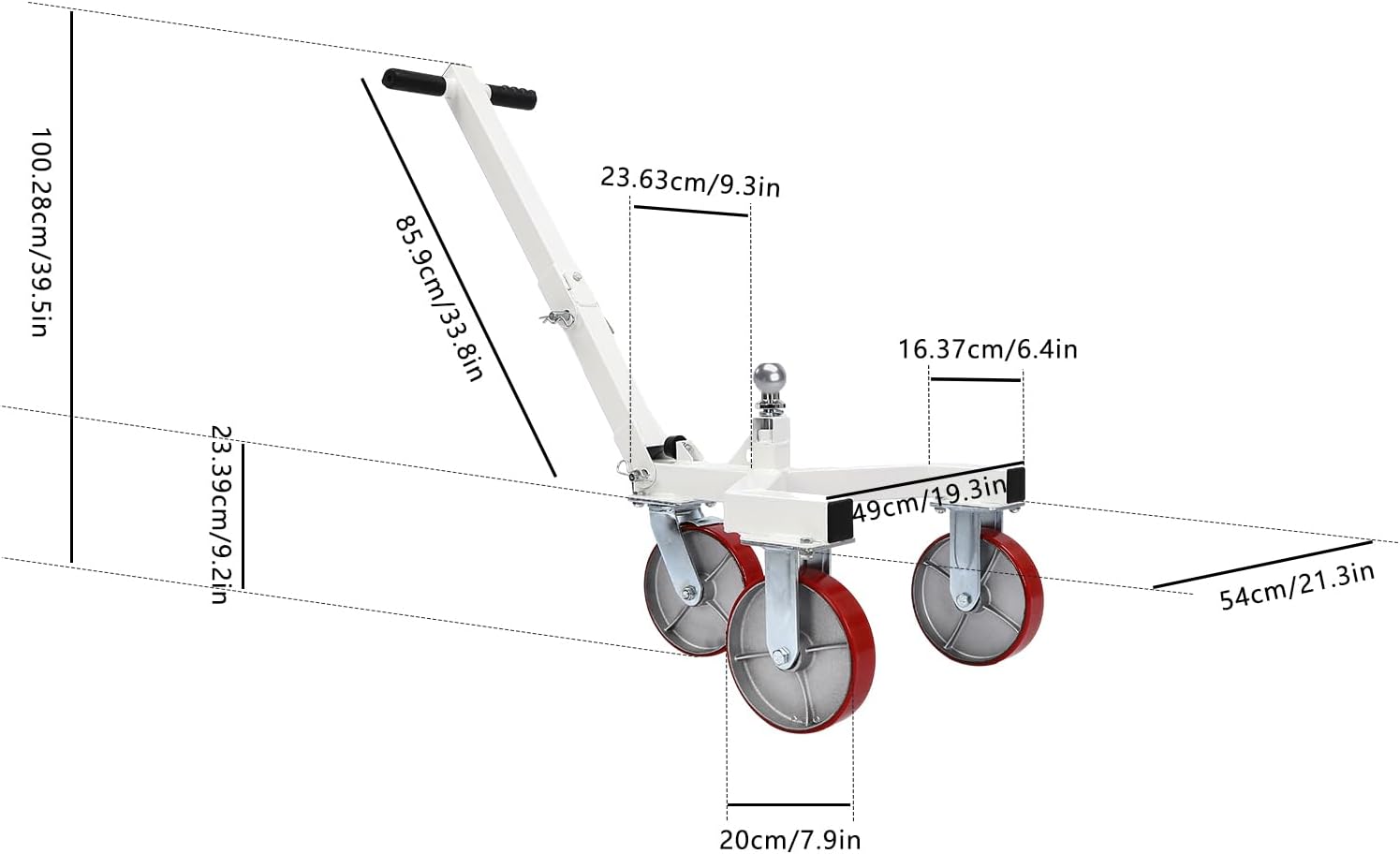 Trailer Dolly, Adjustable Trailer, Trailer Mover 3500lbs, Adjustable Height and Tie Down Angle for RVs, Boats, Garages