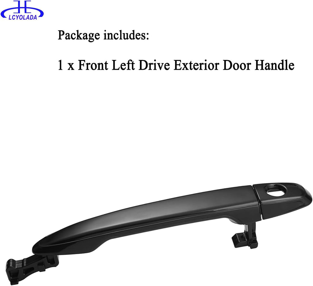 Front Left Drive Side Exterior Door Handle Compatible with Toyota Camry 2007-2011, 4Runner 2003-2009, 2005-2015 Tacoma, 2005-2012 Avalon