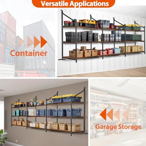 shipping container shelving storage bracket 4pcs heavy duty, front angle view