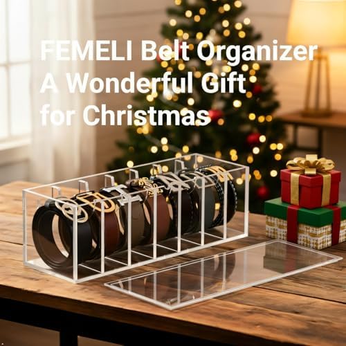 femeli acrylic belt organizers for closet 7-slots belt, view 9