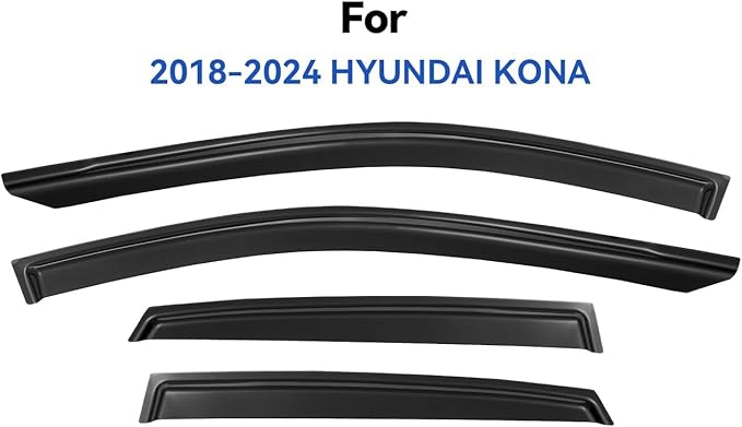 Window Visors Rain Guards for 2018-2023 Hyundai Kona, Out-Channel Window Vent