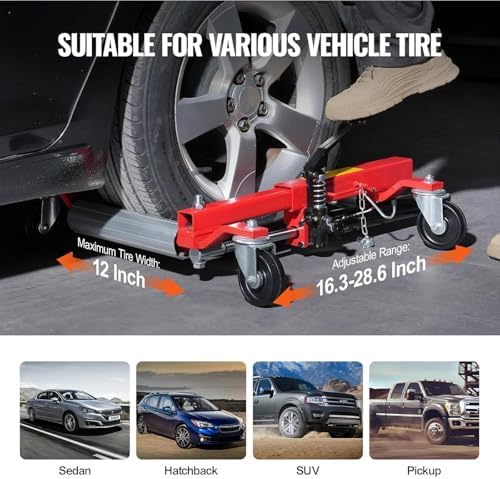 Hydraulic Wheel Dolly 1500lb Tire Lift Trolley for Vehicle Positioning - Ratchet Type for Cars, Trucks, RVs, and Trailers,2pcs