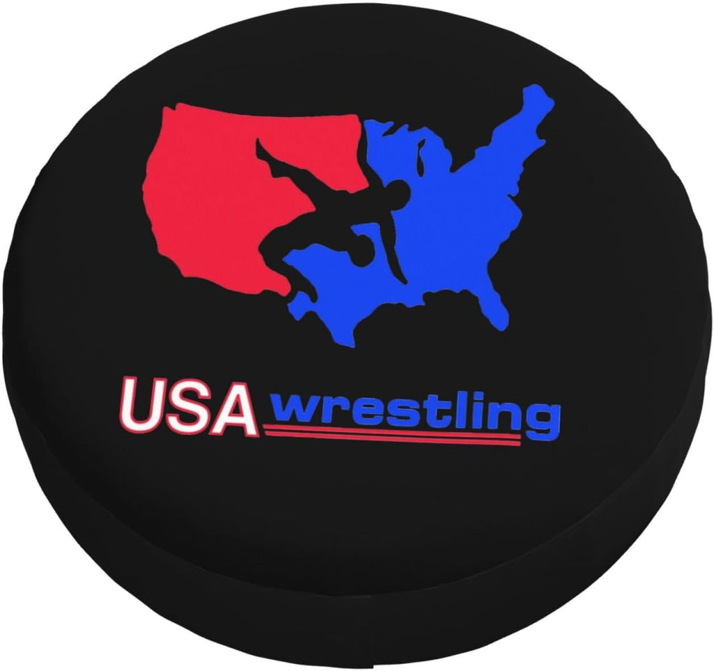 National Wrestling Spare Tire Cover Trailer Tire Covers for Truck SUV Camper Vehicle Wheel Cover Waterproof Sun Dust Protection