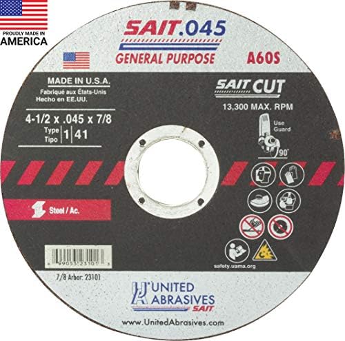 united abrasives-sait 23101 a60s general purpose cut-off wheels, main product view