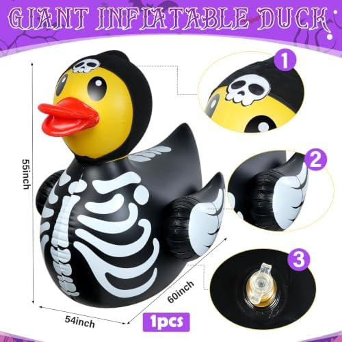 1Pcs 4.6 Feet Halloween Giant Inflatable Duck Outdoor Decorations,Huge Blow U...