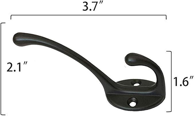 IBosins 10 Pack Heavy Duty Dual Coat Hooks Wall Mounted - Image 3