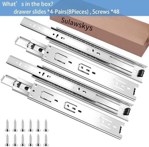20 inch drawer slides 4 pairs (8pcs) full, front angle view