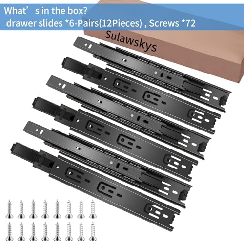 sulawskys 10 inch drawer slides, 6 pairs (12, front angle view