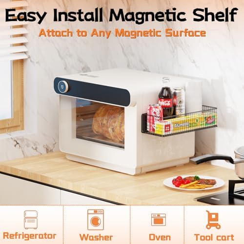 ulibermagnet magnetic baskets fridge organizers, large capacity metal on a desk or shelf