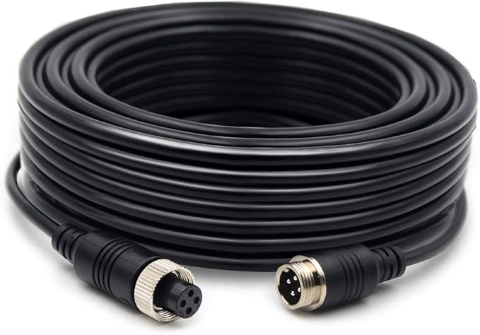 (17FT / 5m Backup Camera Cable, 4-pin Aviation Video Extension Cable, Car Video by Collyon