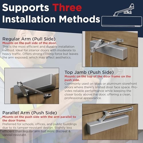 heavy duty commercial door closer, automatic self closing, package contents