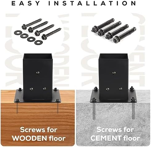 4x4 deck post base bolt down anchor for, side view