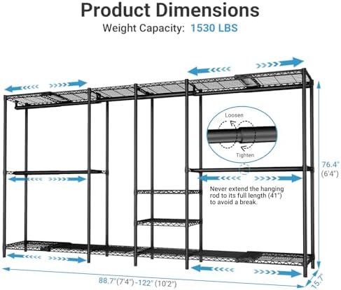 vipek x4 expandable heavy duty clothes rack wardrobe, package contents