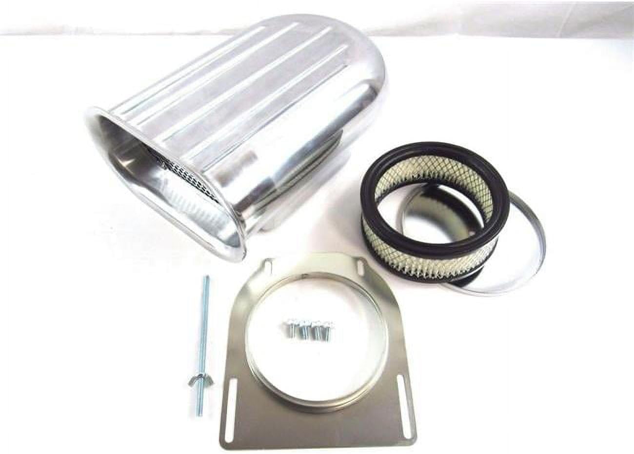 212 Main Aluminum Hilborn Style 5 Finned Hood Air Scoop Kit with Single 4 BBL Carb, Polished