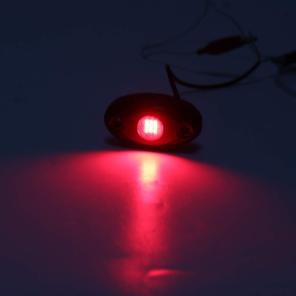 Red LED Rock Lights, 4 Pods Neon 12V Waterproof Underglow Underbody Kit Crawler Crawling Dome Exterior Wheel Lights for ATV RZR UTV SUV Off-Road Auto Boat Motorcycle Glow Trail Rig Fender Lamp