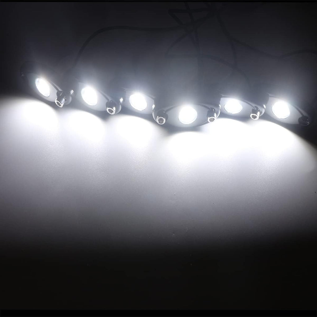 White Led Rock Lights Kit,8 Pods Light for Truck Car ATV SUV Boat Motorcycle Vehicle Under Body Glow Light Lamp Trail Lighting