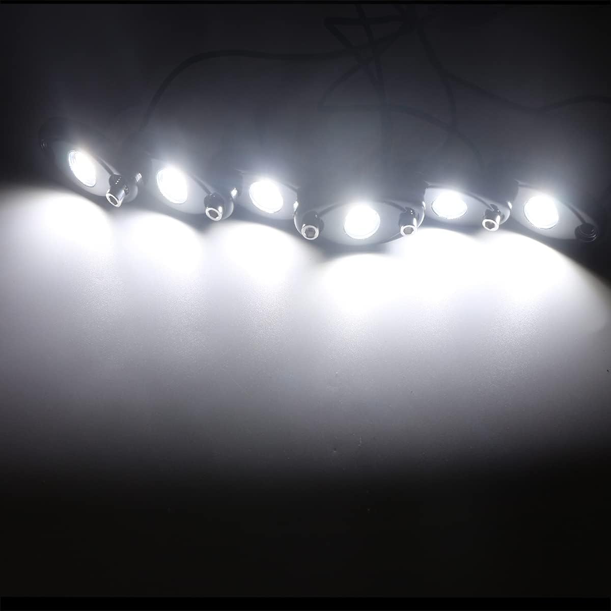 White Led Rock Lights Kit,8 Pods Light for Truck Car ATV SUV Boat Motorcycle Vehicle Under Body Glow Light Lamp Trail Lighting