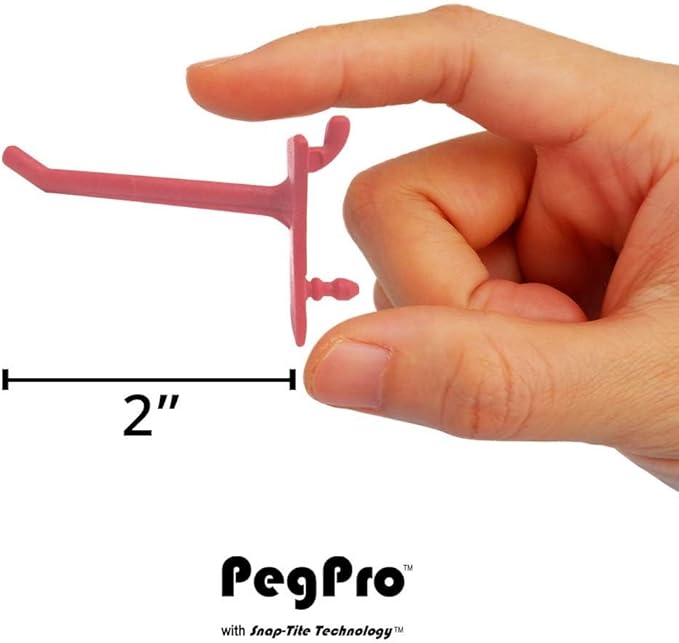PegPro® 2" Hooks Kit for Standard “Wood Fiber” pegboard – Durable Plastic - Image 6