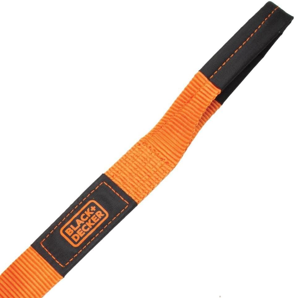 BLACK+DECKER 2" x 20' Recovery Tow Strap with Loop Ends | 9,000 lbs Break Strength, Weather-Resistant, Reinforced Looped Ends, Emergency Flat Terrain Tow and Recovery Solution