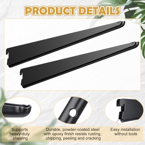 yalikop 10 pack adjustable shelf brackets for double, close-up detail