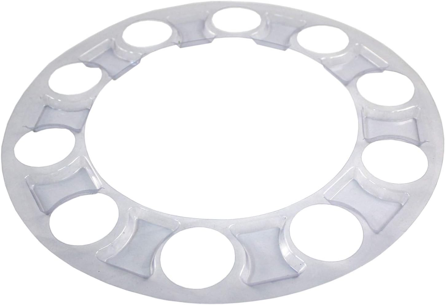 MRJLK Chrome ABS Complete Axle Cover Set with Hub Caps and 33mm Screw-On Spiked Lug Nut Covers for Semi Trucks (2 Front)
