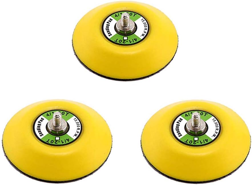 Ouya 3PCS 3" Hook and Loop Backing Pads 1/4"-20 Threads Polishing Buffing Plate for Dual Action Car Polisher