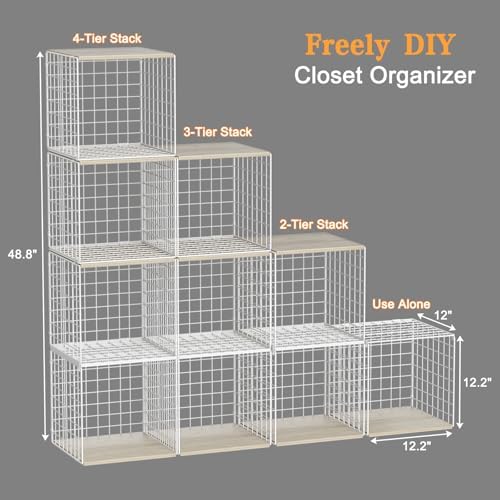 hencawima 6 pack stackable closet organizer, closet organizers, close-up detail