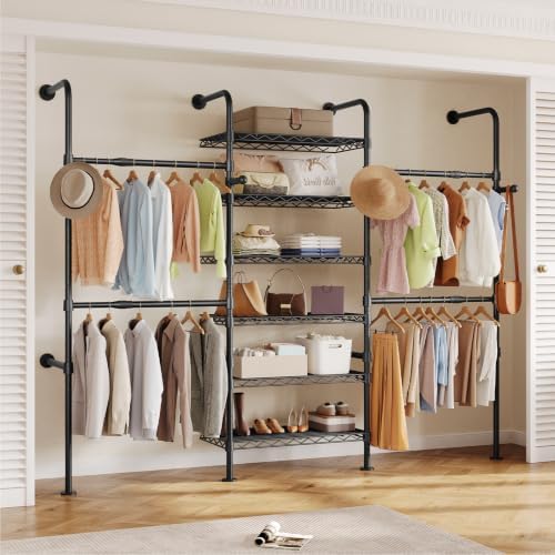 closet organizers and storage, 3-row heavy duty garment, view 9
