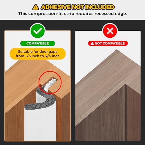 ravinte weather stripping door seal, q-shaped kerf foam shown in use