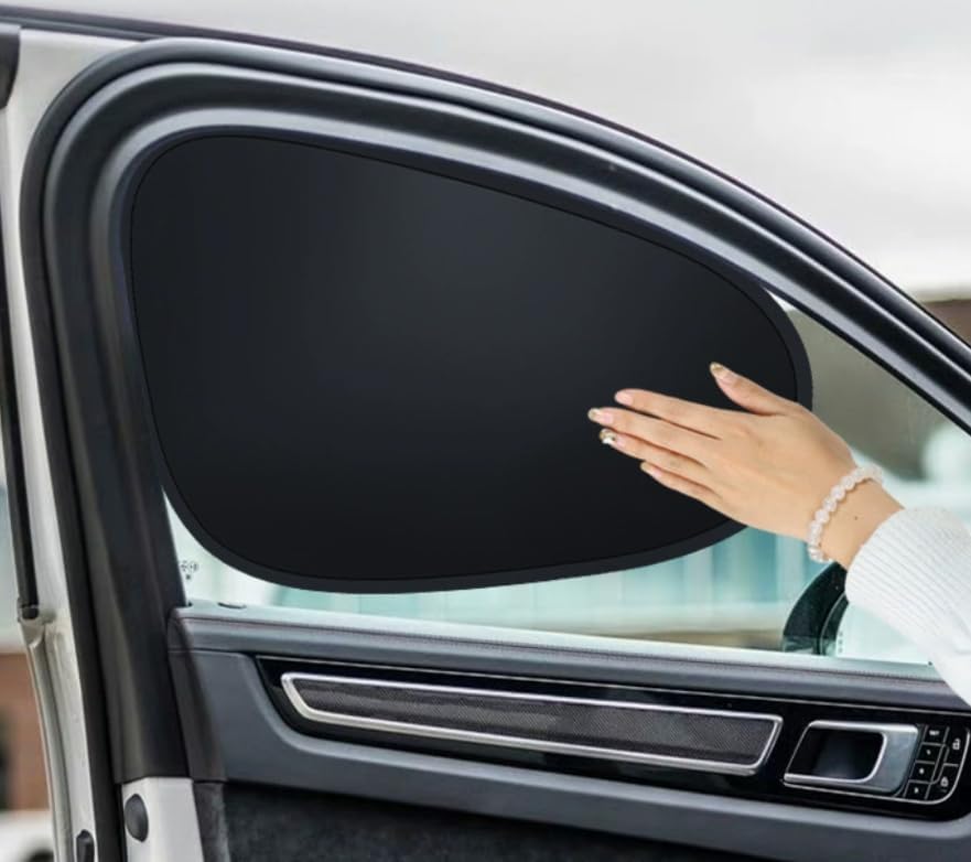 1Pc Car Side Window Sun Shade, Static Cling Black Sunshade, UV Protection Foldable Privacy Cover, Universal Fit for Front Side Windows, Car SUV Truck Interior