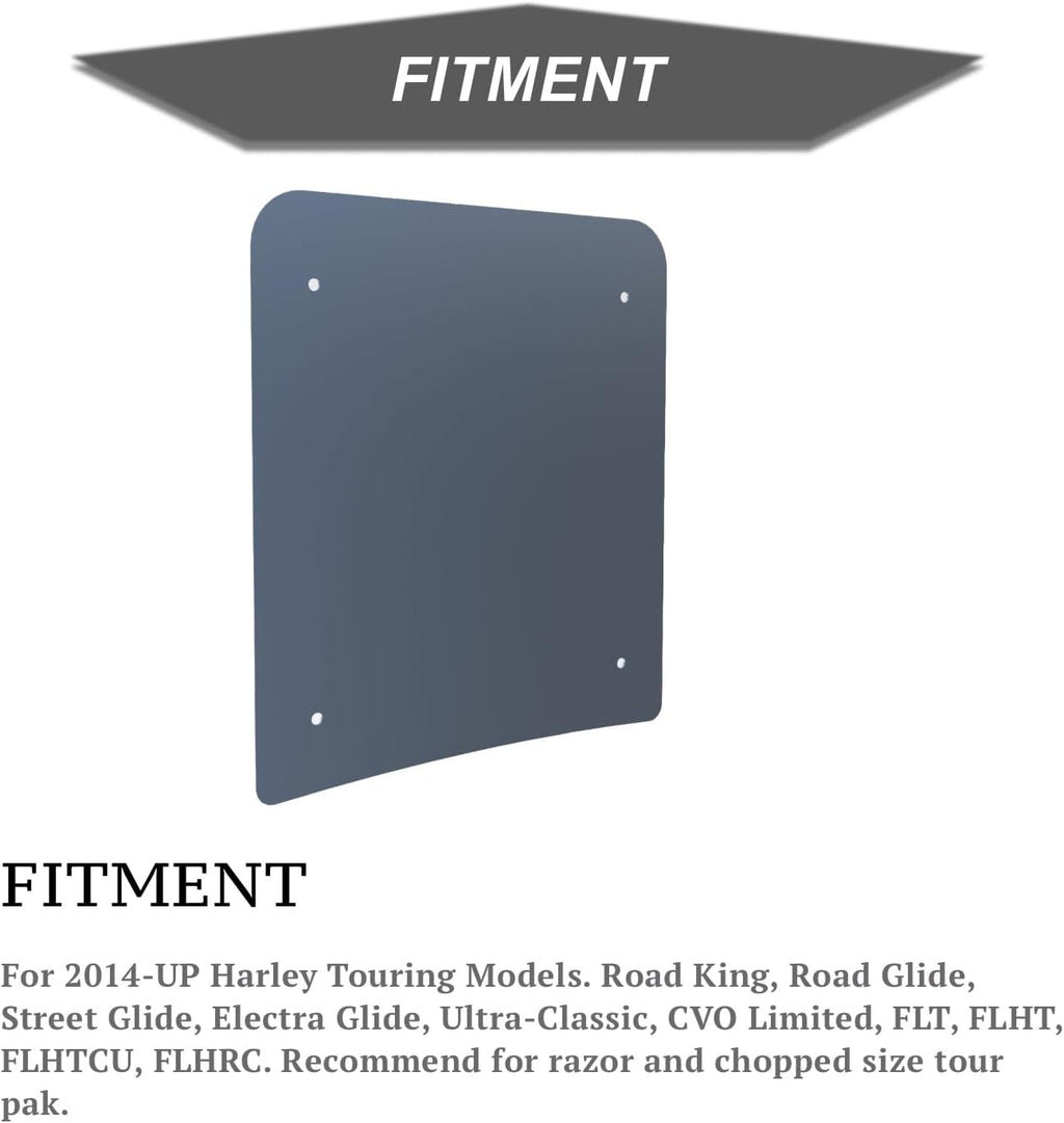 Laser Cut Tour Pack Inner Reinforcement Metal Base Plate for Harley Touring Road Glide, Road King, Street Glide, Glide Ultra, Ultra Limited, CVO Limited 2014-2024 Razor Chopped Tour Pak Trunk