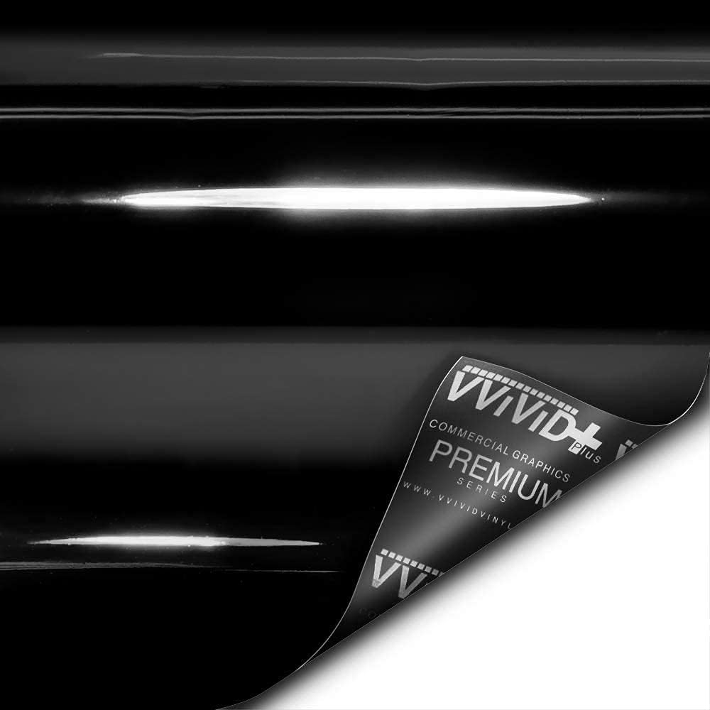 VViViD+ Ultra-Gloss Piano Black Air-Release Adhesive Premium Vinyl Pinstripe Tape Roll (1/2 Inch x 20ft)