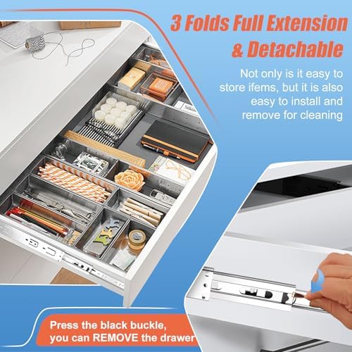 20 inch drawer slides 4 pairs (8pcs) full, side view